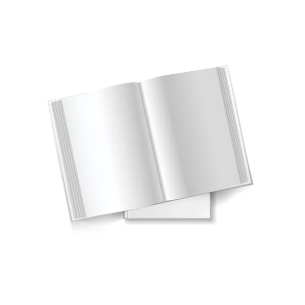Libro abierto con hojas limpias — Vector de stock