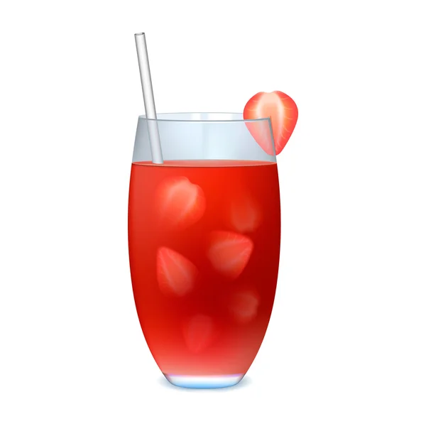 Frischer Sommer-Erdbeer-Cocktail — Stockvektor