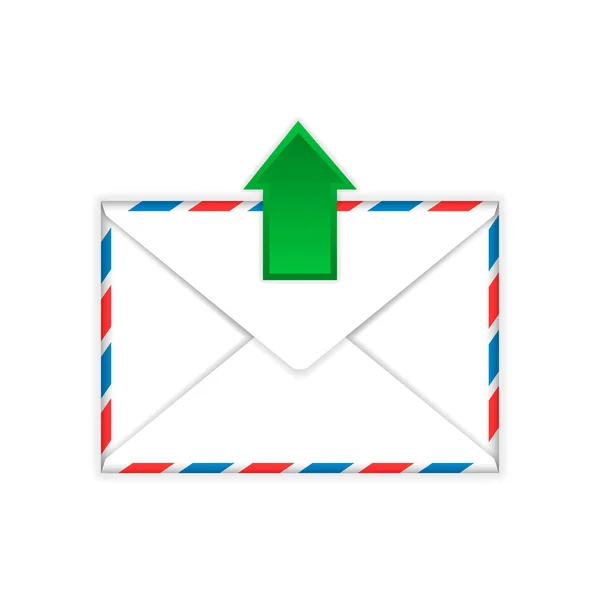 Umschlag mit ausgehender Nachricht Zeichen flaches Symbol — Stockvektor