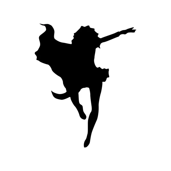 Silhouette de femme super héros — Image vectorielle