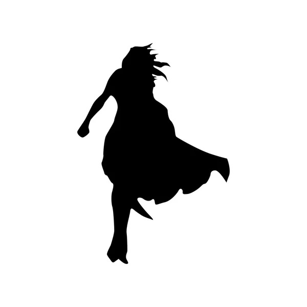 Silhouette de femme super héros — Image vectorielle