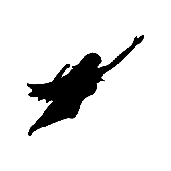 Superhero woman silhouette — Stock Vector