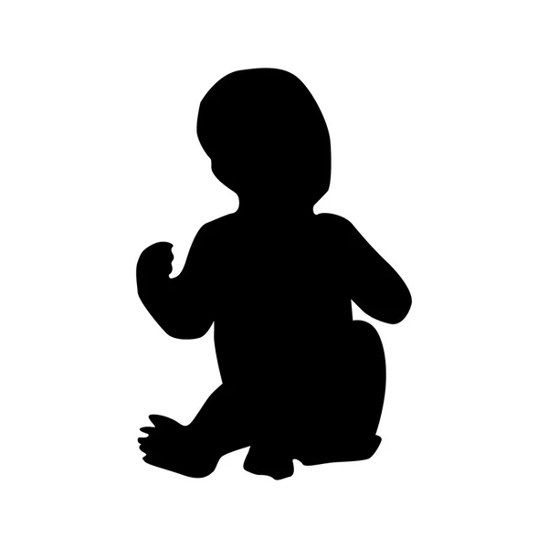 Silueta de bebé negro — Vector de stock