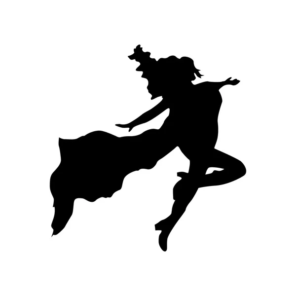 Superhero woman silhouette — Stock Vector