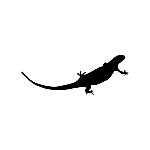 Lagarto silueta negra — Vector de stock