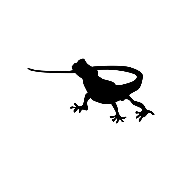 Lagarto silueta negra — Archivo Imágenes Vectoriales