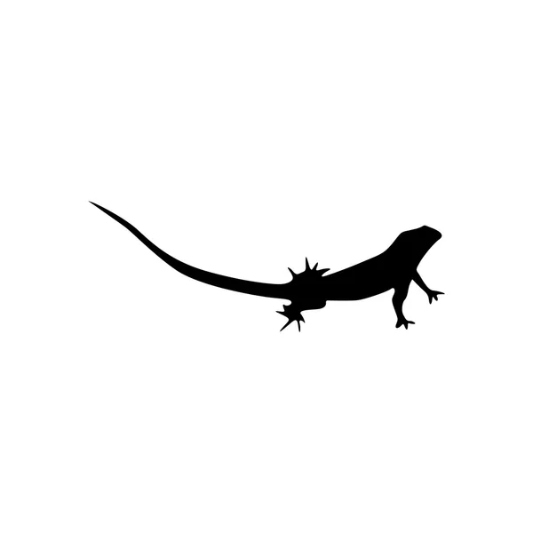 Silhouette lézard noir — Image vectorielle