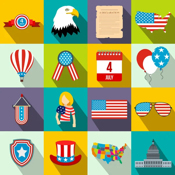 Independence day flat icons — Stock Vector