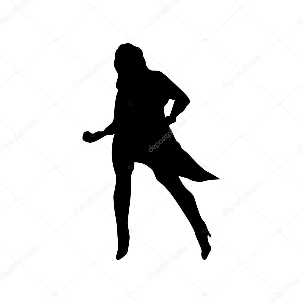 Superhero woman silhouette