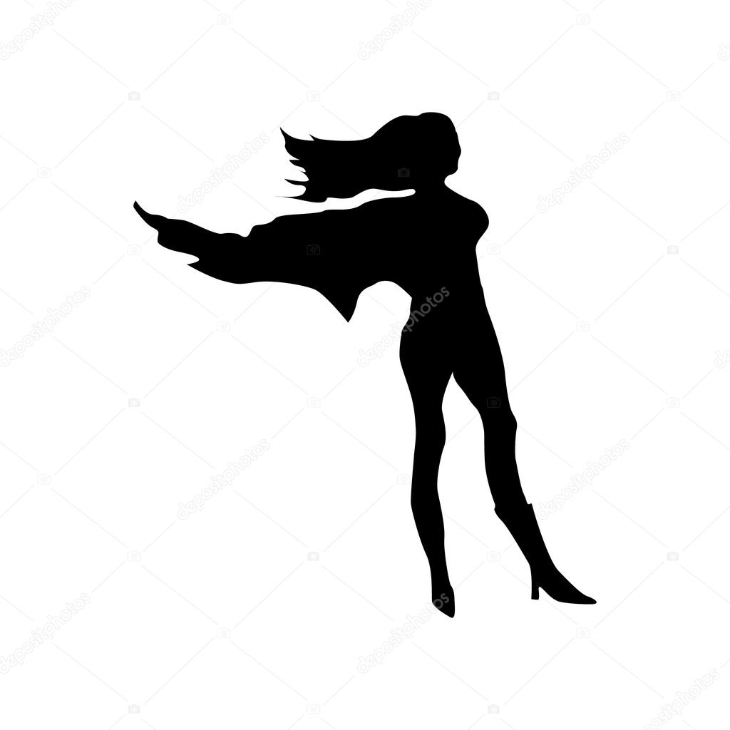 Superhero woman silhouette