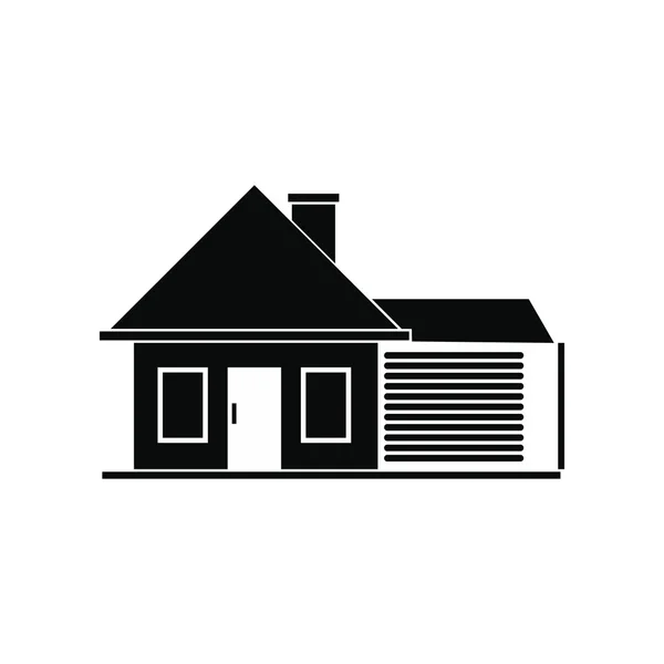 Cottage con un'icona garage — Vettoriale Stock