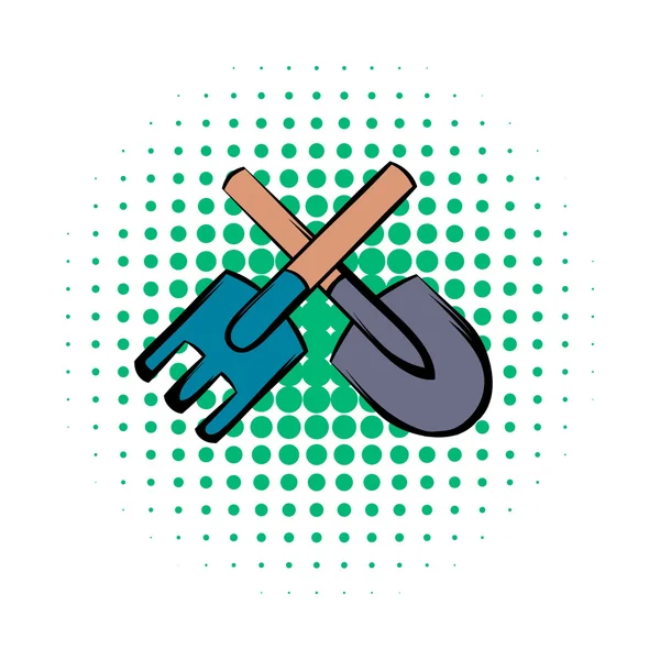 Spade en pitchfork strips-pictogram — Stockvector