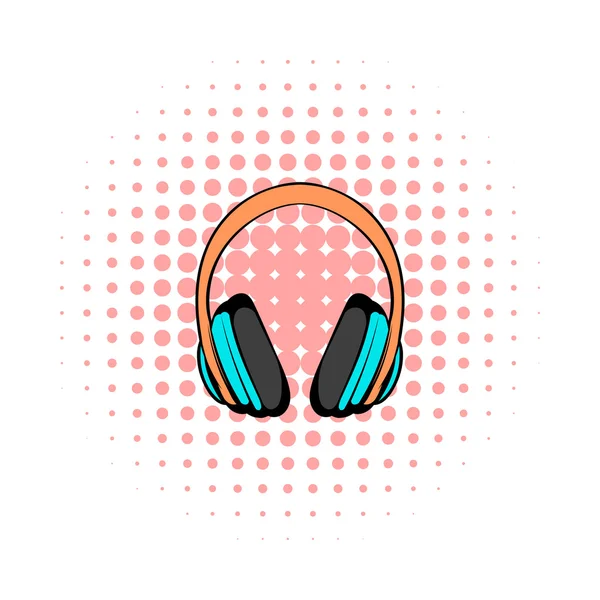 Auriculares grandes icono cómics — Vector de stock