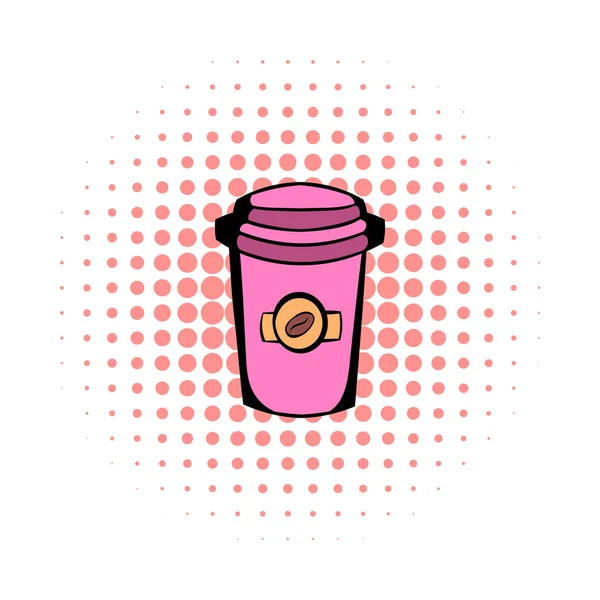 Kaffeetasse zum Mitnehmen Comics-Ikone — Stockvektor