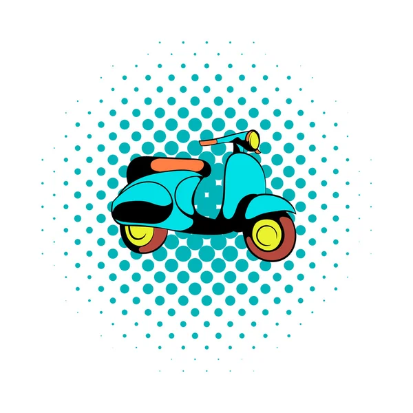 Motosiklet mavi çizgi roman simgesi — Stok Vektör