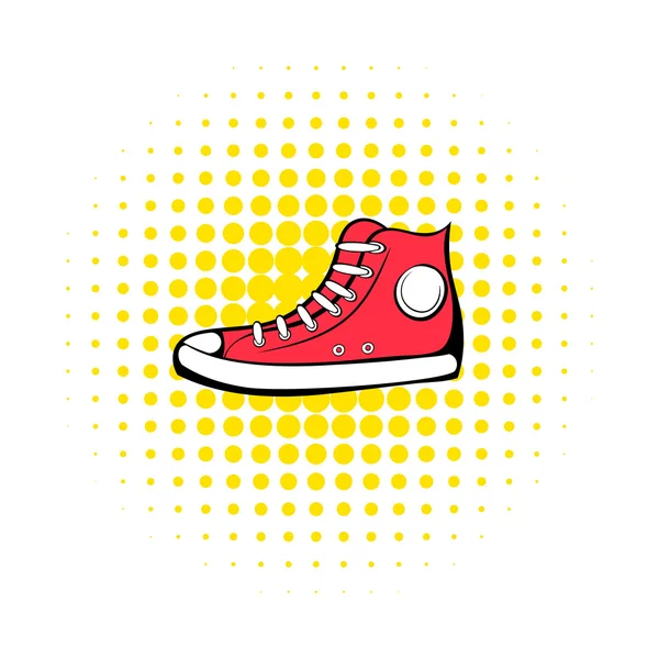 Röd sneaker comics ikonen — Stock vektor