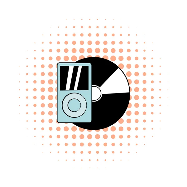 MP3 přehrávač vinyl záznam komiks — Stockový vektor