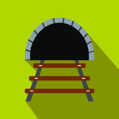 Tren tüneli düz simgesi