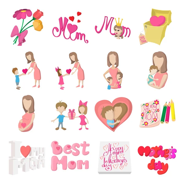 Mother Day cartoon icons — Stock Vector