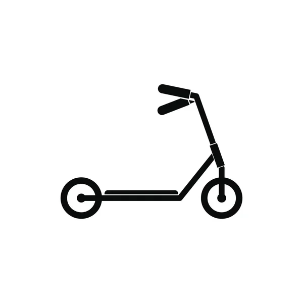 Kick scooter black simple icon — Stock Vector