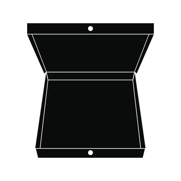 Abrir caja de pizza negro icono simple — Archivo Imágenes Vectoriales