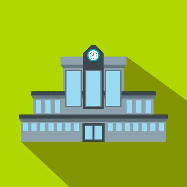 Estación de tren icono plano — Vector de stock