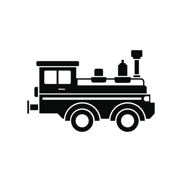 Train locomotive noir icône simple — Image vectorielle