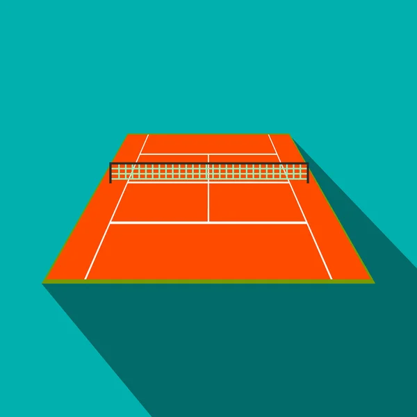 Pista de tenis icono plano — Vector de stock