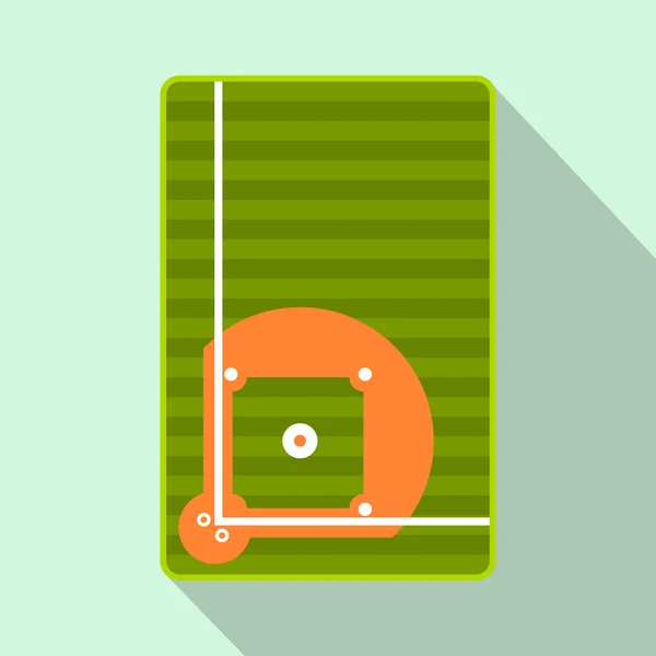 Campo de beisebol ícone plano —  Vetores de Stock