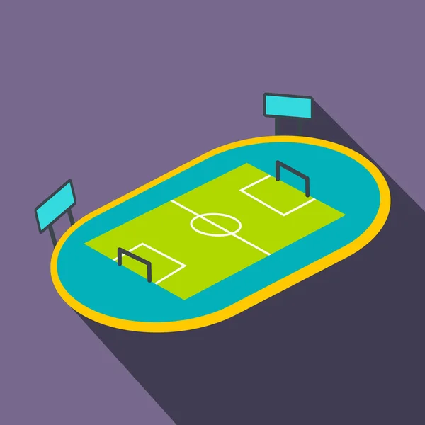 Fotbalové hřiště ploché ikony — Stockový vektor