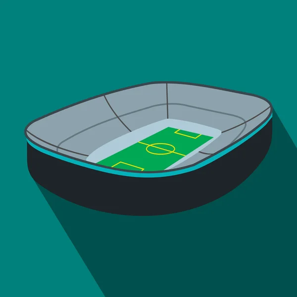 Oval footbal stadium flat ikonen — Stock vektor