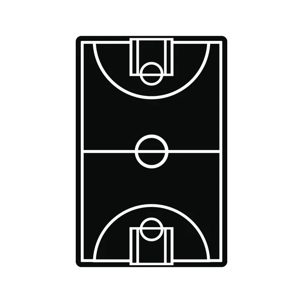 Campo de cancha de baloncesto icono — Vector de stock