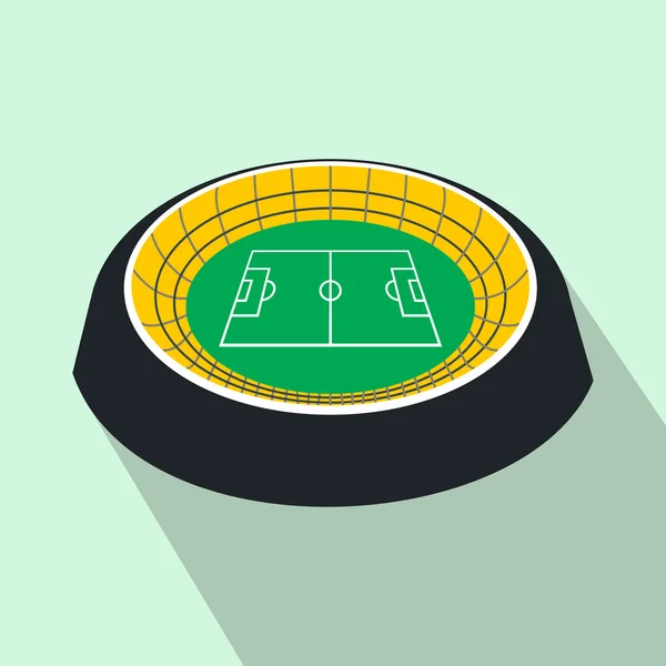 Estadio redondo de fútbol icono plano — Vector de stock