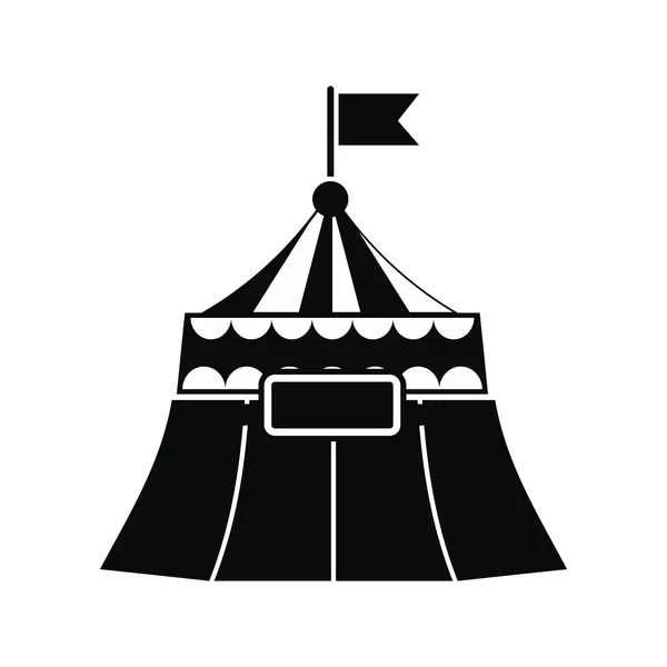 Tenda Circus nero semplice icona — Vettoriale Stock