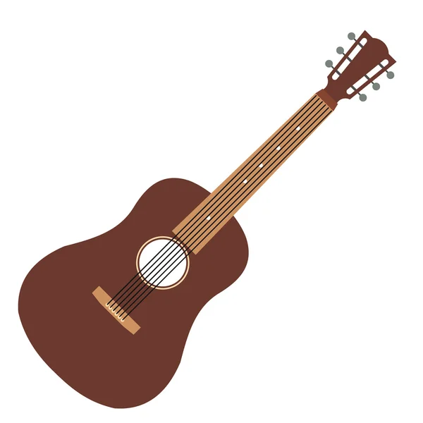 Guitarra acústica icono plano — Vector de stock