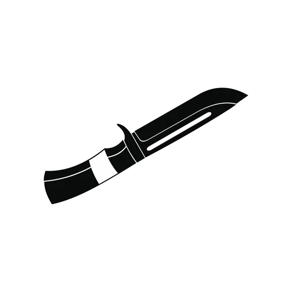 Cuchillo de caza negro icono simple — Archivo Imágenes Vectoriales