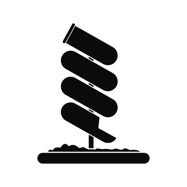 Tubular diapositiva negro icono simple — Vector de stock