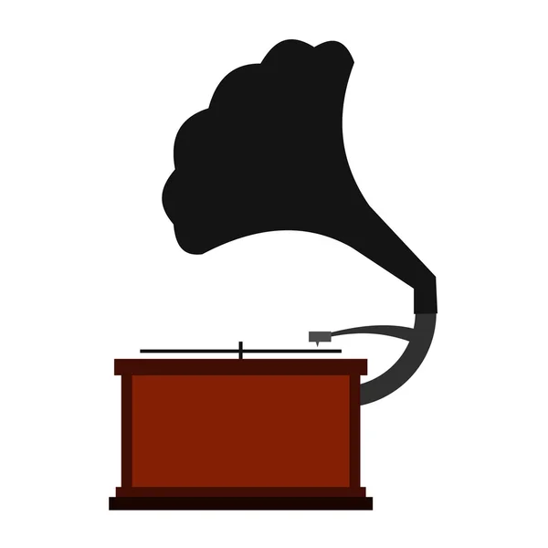 Gramophone icône plate — Image vectorielle