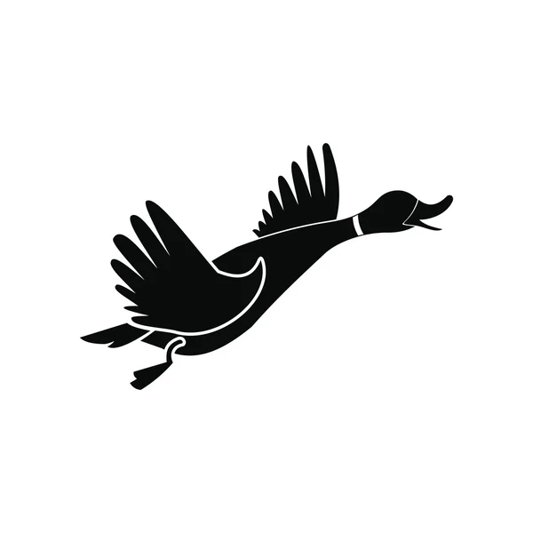 Wilde eend zwarte eenvoudige pictogram — Stockvector