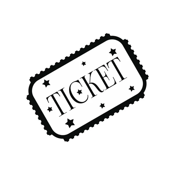 Vergnügungspark Ticket schwarz einfaches Symbol — Stockvektor