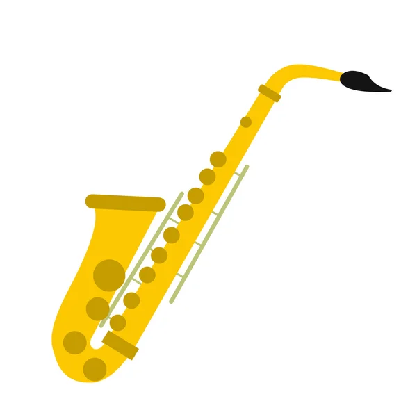 Saxofoon platte icoon — Stockvector