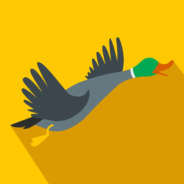 Wild duck flat icon — Stock Vector