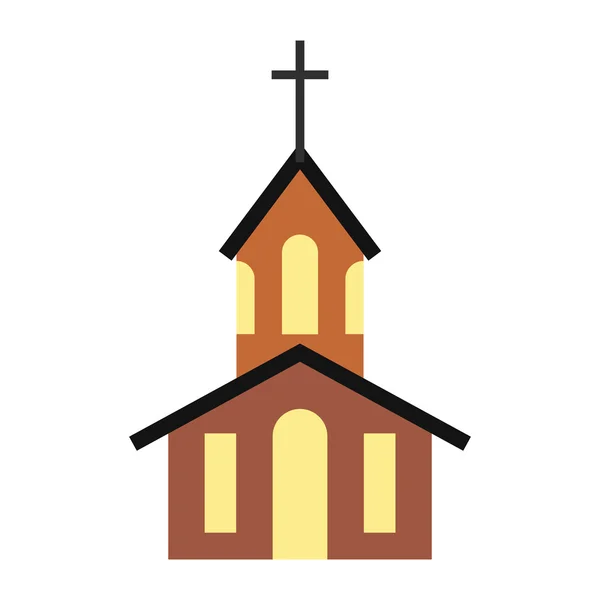 Kerk platte pictogram — Stockvector