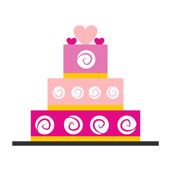 Düğün pastası düz simgesi — Stok Vektör