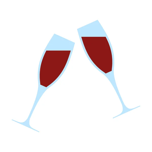 Two glasses flat icon — Stock Vector