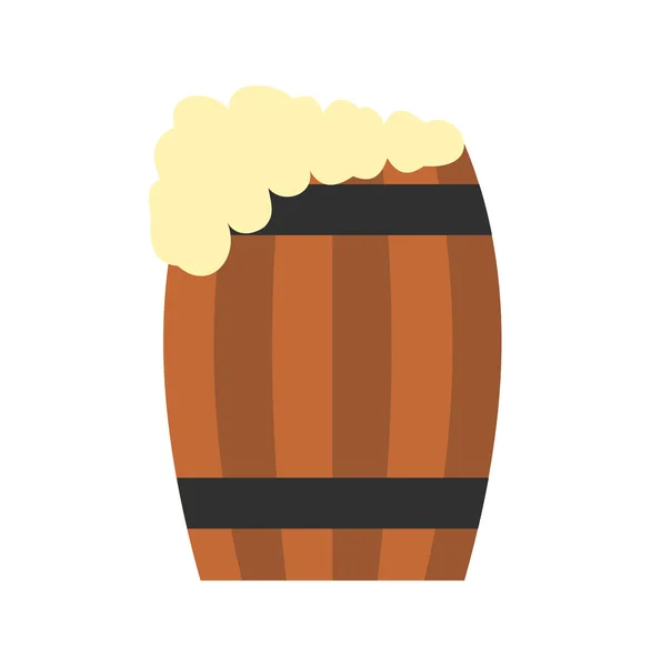 Vat van bier platte pictogram — Stockvector