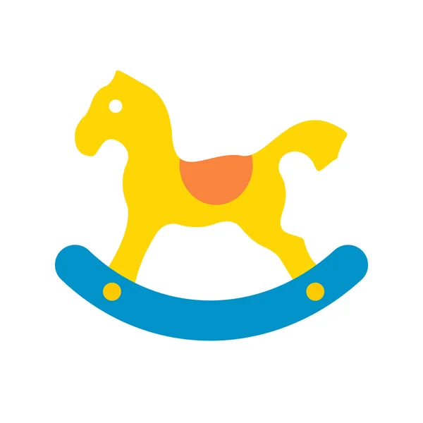 Horse toy flat icon — Stock Vector