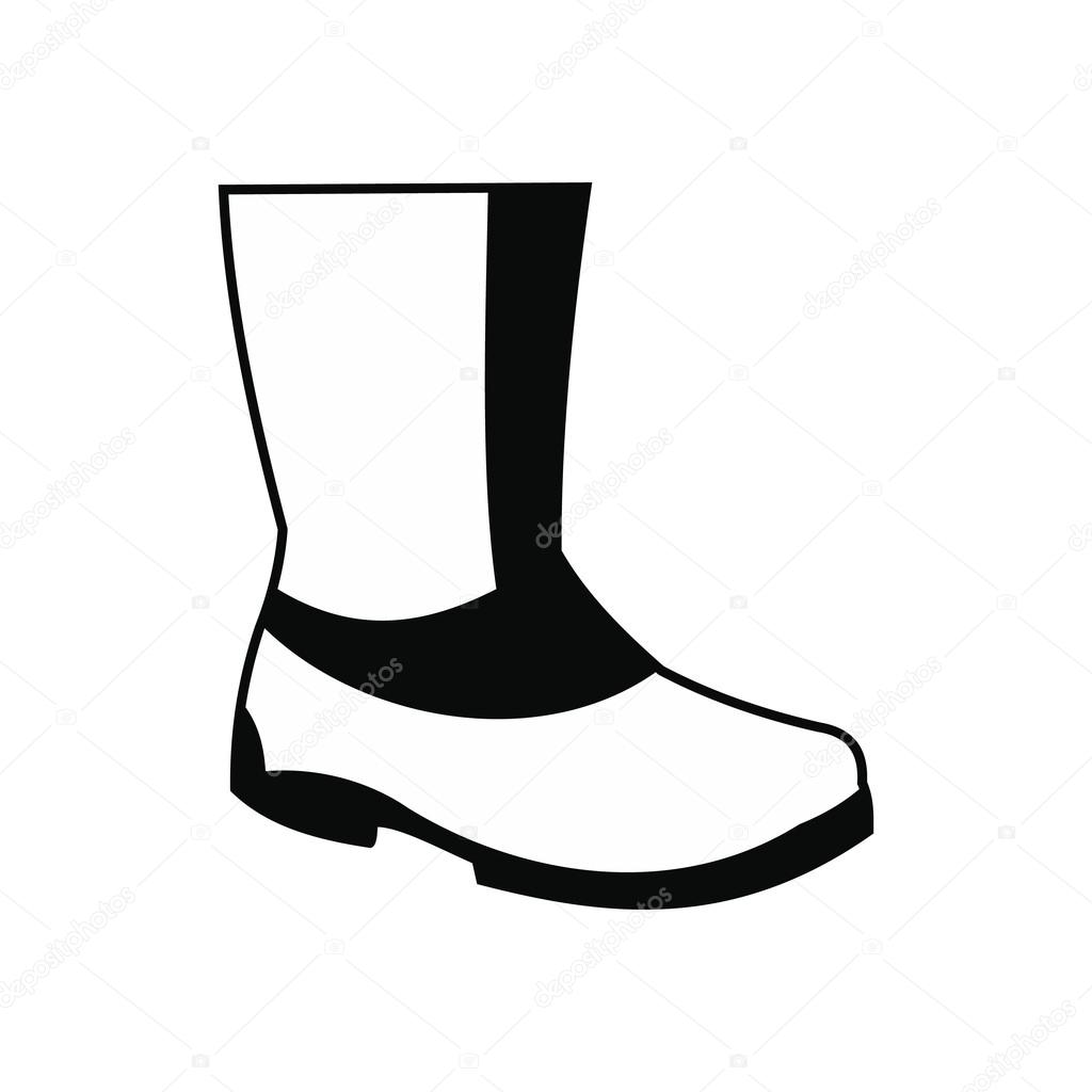 Rubber boots black simple icon