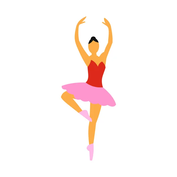 Balerina lapos ikon — Stock Vector