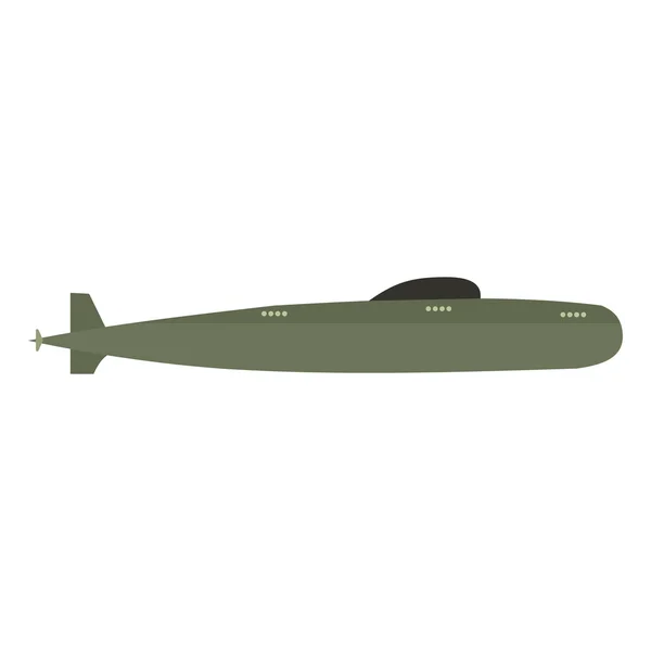 Icono plano submarino — Vector de stock